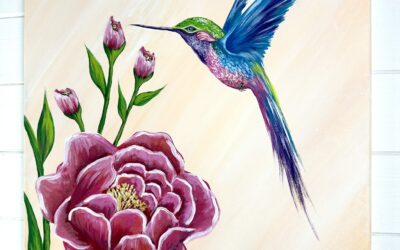 Hummingbird and Peony Painting Tutorial with Traceables