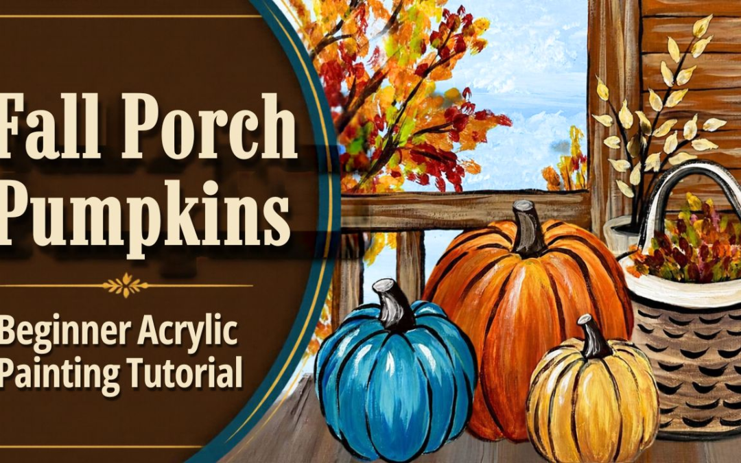 Fall Porch Pumpkin Painting with Traceables